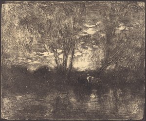 Køer på et vandingssted af Charles Francois Daubigny