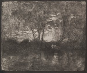 Køer på et vandingssted af Charles Francois Daubigny