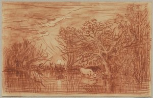 Køer ved et vandhul, ca. 1863 af Charles Francois Daubigny