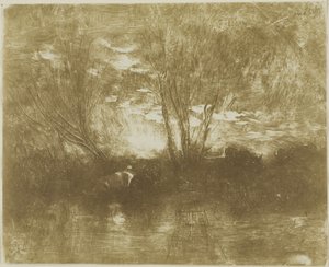 Køer ved Vandingspladsen af Charles Francois Daubigny