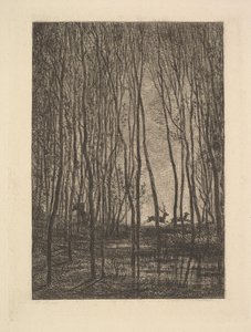 Hjorte i skoven, 1850. af Charles Francois Daubigny