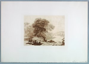 Tegning, Landskab (efter Claude Lorraine), 1849 af Charles Francois Daubigny