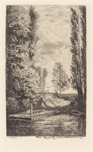 Færge (Le Bac) af Charles Francois Daubigny