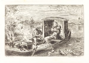 Går nedstrøm (Avallant) af Charles Francois Daubigny