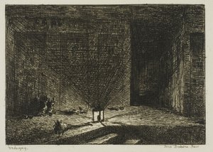 Interiør af en kro (The Corridor of an Inn) af Charles Francois Daubigny