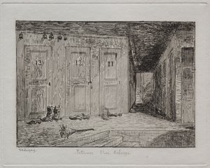 Interiør af en kro af Charles Francois Daubigny