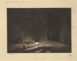 Interiør af en kro, 1861-62. af Charles Francois Daubigny