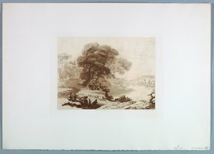 Landskab (efter Claude Lorrain) af Charles Francois Daubigny