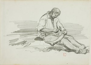 Mand, der reparerer le af Charles Francois Daubigny