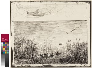 Marsk med ænder, 1862 af Charles Francois Daubigny