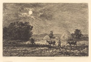Måneskin ved Valmondois af Charles Francois Daubigny