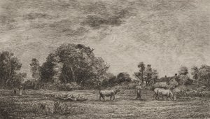 Måneopgang af Charles Francois Daubigny