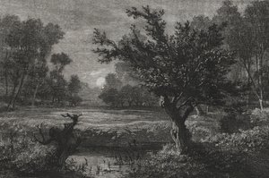 Måneopgang i Andilly Valley af Charles Francois Daubigny