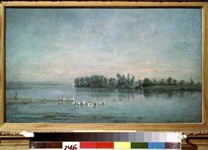 ""Tidlig morgen"" (morgen) Maleri af Charles-Francois (Charles Francois) Daubigny (1817-1878) 1858 Pushkin Museum, Moskva af Charles Francois Daubigny