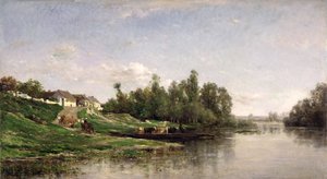 Flodscene, 1859 af Charles Francois Daubigny