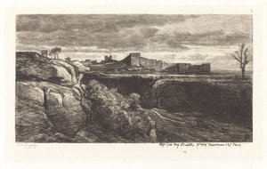 Ruinerne af Chateau de Cremieux af Charles Francois Daubigny