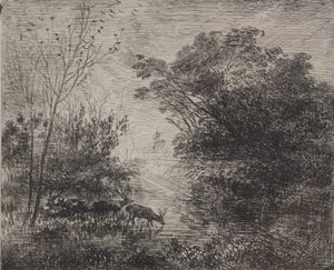 Hjorte af Charles Francois Daubigny
