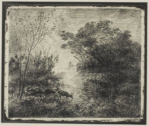 Hjorte af Charles Francois Daubigny