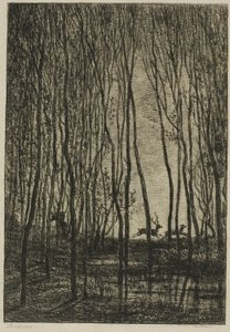 Hjorte i skoven af Charles Francois Daubigny