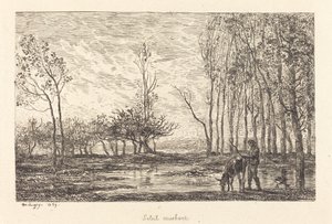 Solnedgang af Charles Francois Daubigny