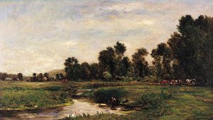 Arques-dalen, Seine-Maritime af Charles Francois Daubigny