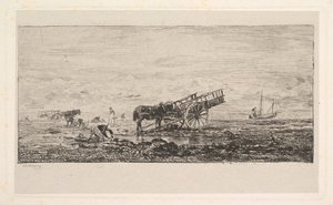 Stranden ved Villerville, 1837-78. af Charles Francois Daubigny