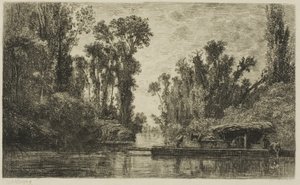 Bezons færgebåd af Charles Francois Daubigny