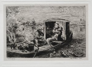 Bådturen: Sluk eller frokost på båden af Charles Francois Daubigny