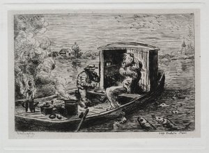 Bådturen: Sluk eller frokost på båden, 1861. af Charles Francois Daubigny