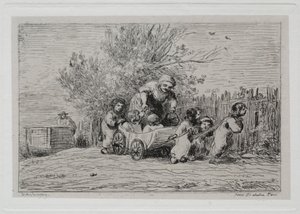 The Boat Trip: Heritage of the Cart (Børnene med vognen) af Charles Francois Daubigny