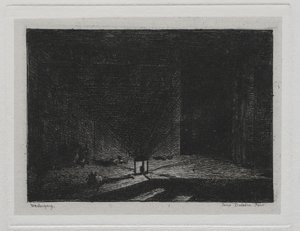 The Boat Trip: Interiør af en kro (The Corridor of an Inn) af Charles Francois Daubigny