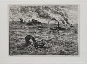 Bådturen: Dampbådene eller pas på dampskibene af Charles Francois Daubigny