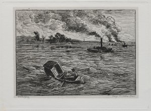 Bådturen: Dampskibene eller pas på dampskibene, 1861. af Charles Francois Daubigny
