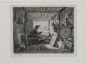 Sejlturen: Studiet på båden af Charles Francois Daubigny