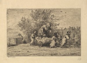 Arvingerne til vognen, 1861. af Charles Francois Daubigny