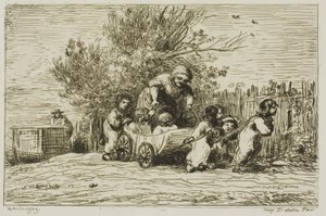 The Heritage of the Wagon (Børnene med vognen) af Charles Francois Daubigny