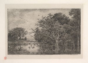 Marsken, 1851. af Charles Francois Daubigny