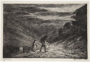 På jagt efter et værtshus af Charles Francois Daubigny