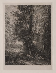 Hyrden og hyrdinden af Charles Francois Daubigny