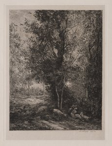 Hyrden og hyrdinden, 1874. af Charles Francois Daubigny