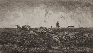 The Shower, ca. 1851. af Charles Francois Daubigny