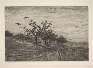 Træ fyldt med krager, 1867. af Charles Francois Daubigny