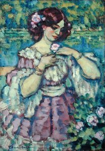 Dame med en rose