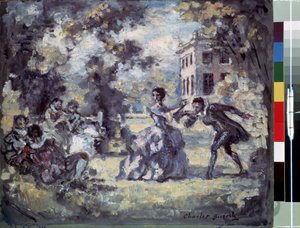 ""Scene galante"" (Amorøs scene) Maleri af Charles Guerin (1875-1939) omkring 1908 Sankt Petersborg, Eremitagemuseet DR