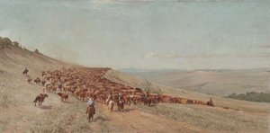 Driving the Herd, 1904dani af Charles Franklin Reaugh