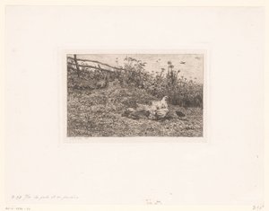 Kip sætter kuikens Hønen og hendes unger af Charles François Daubigny (attributed to)