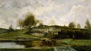 Sluse i Optevoz-dalen af Charles Francois Daubigny
