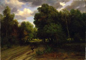 Korsvejen ved Ørnereden, Fontainebleau-skoven af Charles Francois Daubigny