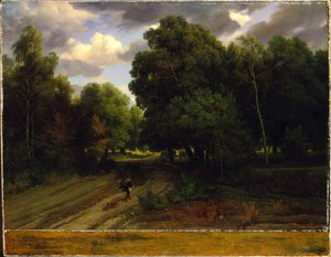 Korsvejen ved Ørnereden, Fontainebleau-skoven af Charles Francois Daubigny