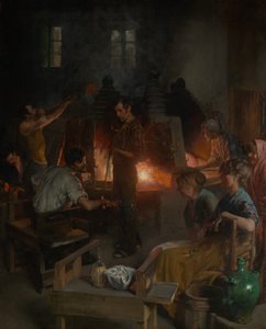 Glaspustere i Murano, 1886.